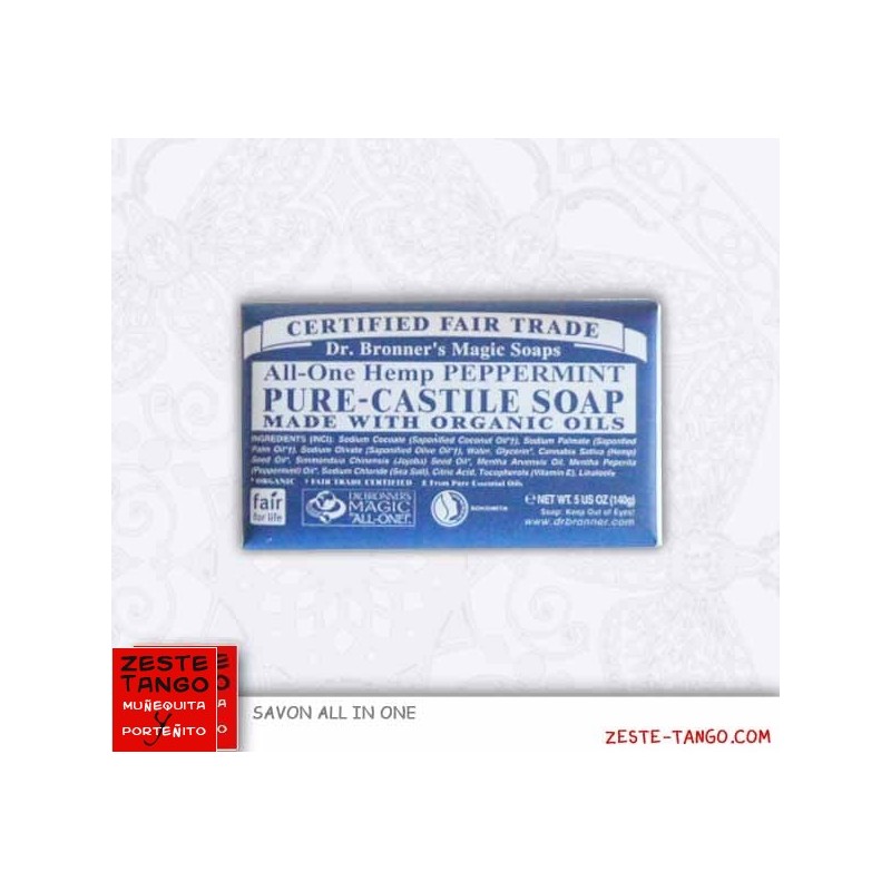 Pack savon bio all-one Dr Bronner, agrumes + mini-serviette
