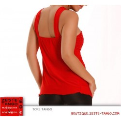 Top tango, bretelles en V . Paillettes