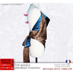 Top dos-nu. Reverso Fushia, création Zeste Tango