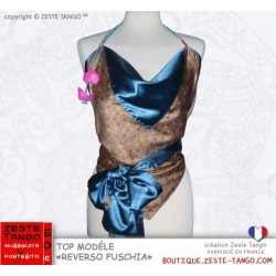 Top dos-nu. Reverso Fushia, création Zeste Tango