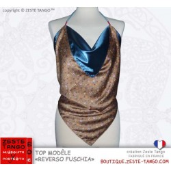 Top dos-nu. Reverso Fushia, création Zeste Tango