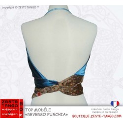 Top dos-nu. Reverso Fushia, création Zeste Tango