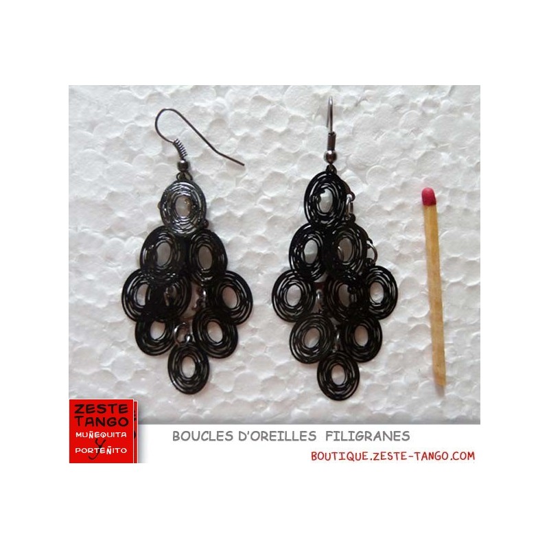 B.O filigrane motif stylisé sixties. Noire